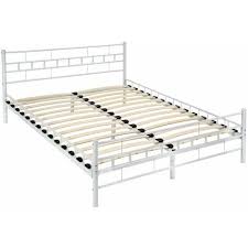 Egal ob zu ihrem neuen wasserbett mit schubladenpodest, einem freistehenden wasserbett oder ihrem vorhandenen bettrahmen: Metallbett Mit Lattenrost Im Modernen Design Bettgestell Bettrahmen 200 X 140 Cm Weiss