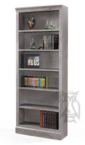 Constructed in 24, 30, 36, and 48 inch wide units. Knotty Alder Wood Churchill Collection 84 Inch High Bookcase Smokey Grey Finish Alder Wood Bookcase Grey Bookshelves