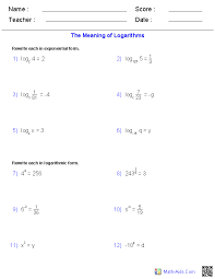 To download/print, click on the button bar on the bottom of the worksheet. Algebra 2 Worksheets Exponential And Logarithmic Functions Worksheets