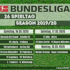 Eintracht frankfurt muss am 1. Bundesliga Spielplan 2019 2020 26 Spieltag Ligalive