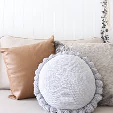 Light Grey Pom Pom Cushion 100 Cotton And Perfectly Round Pillow Pompom Cushion Cushions Round Throw Pillows