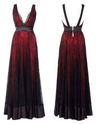 Very Unique A Line Red And Black Long Dress By Michal Negrin With Lace Strips Fashion Long Black Dress Pretty Dresses