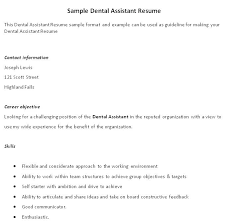 Sample Resumes For Dental Assistants Resume For Dental Assistant ...