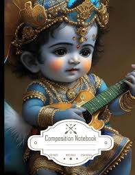 Composition Notebook Wide Ruled: Baby Krishna Dancing with Guitar, Crown,  Peacock Feather, Full Body, Size 8.5x11 Inches, 120 Pages : Cooper, Layton:  Amazon.se: Books