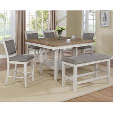 Epoxy resin and wood, quantity: Claremont Fulton 6 Piece Counter Height Dining Set In Antique White And Natural Nebraska Furniture Mart