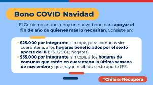 El bono covid navidad será de $25.000 por cada integrante de la familia. Sebastian Villarreal Bardet Ø¹Ù„Ù‰ ØªÙˆÙŠØªØ± El Pdte Sebastianpinera Anuncio El Bono Covid Navidad Para Beneficiarios Del 6to Aporte Del Ife Se Trata De 25 000 Por Integrante Sin Tope En Hogares De Comunas