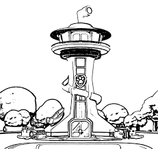 The colorful vehicle launcher at the base of the tower isn't necessarily the pop of color we envisioned in our living room, but we still welcomed it. Paw Patrol Lookout Colouring Novocom Top