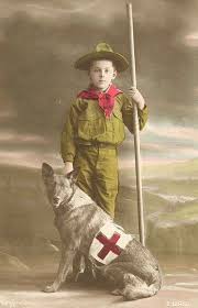 Wwi Little Soldier And Red Cross Service Dog Vintage Children Photos Military Dogs Vintage Boys