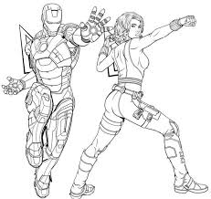 Iron Man And Black Widow Coloring Page Of Avengers Endgame In 2020 Avengers Coloring Marvel Coloring Avengers