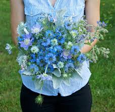 Fairest Flowers Farm Blue Nigella Blue Bouquet Flower Farm Blue Wedding Bouquet