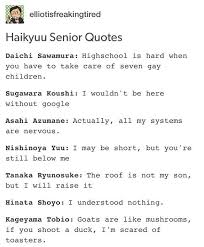 Although, they wanted to show us something else our crooked brain works that way. Haikyuu Quotes Funny Pin On Haikyuu