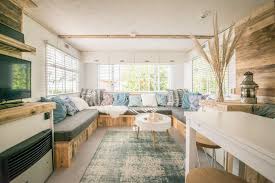 A Look At The Inside Interior Of Our Beach Lodge Near The Sea An Old Renovated Static Caravan Caravan Interior Makeover Caravan Renovation Caravan Interior