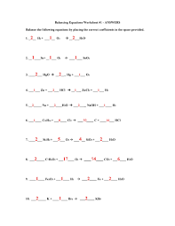 Balancing equations practice answer key part a: 49 Balancing Chemical Equations Worksheets With Answers