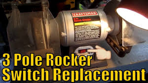 The red wire that ran up into the grinder motor housing went to the load pole. Craftsman Bench Grinder Rocker Switch Replacement Youtube