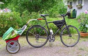 The Wike Upright Shopping Cart With The Purchase Of An Optional Seat Post Hitch You Can Pull This Cart Behind Your Bicycle Burley Travoy Burley Bicycle