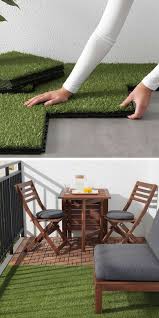 Poser Du Gazon Artificiel Sur Un Petit Balcon Et Le Combiner Avec Des Dalles En Bois Permet De De Small Balcony Design Small Balcony Decor Small Balcony Garden