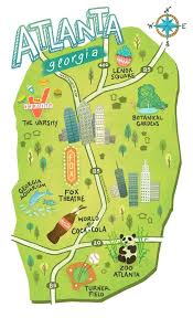 Around Atlanta Flight Of The Educator Illustrated Map Atlanta Travel Atlanta Map