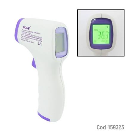 Kolm | Termometro Digital Tipo Pistola Modelo HL-E31 Marca AIQUE Con Pantalla LCD, LUZ E Infrarrojo.