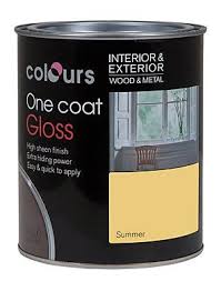 Colours One Coat Summer Yellow Gloss Wood Metal Paint 0 75l Summer Yellow Colours Wood And Metal