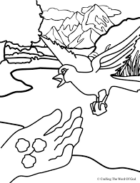And it shall be, that thou shalt drink of the brook; Elijah Fed By Ravens Coloring Page Crafting The Word Of God