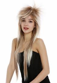 The 80s were an iconic time for men's fashion, style, and hair. Wig Me Up 9666 27t613 Quality Wig Ladies Men Long Wild Punky 70s 80s Glam Rock Style Teased Hair Mixed Blond