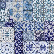 Blue Moroccan Tiles Wallpaper Departments Diy At B Q Blue And White Wallpaper Moroccan Tiles Tile Wallpaper