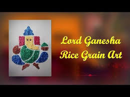 Lord Ganesha Photo Frame With Rice Grains Diy Craft Ideas Diy Crafts Cardboard Youtube Lord Ganesha Photo Frame Crafts