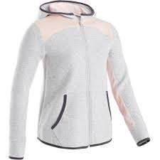 Veste Capuche Chaude Coton Respirant 500 Fille Gym Enfant Gris Chine Clair Decathlon