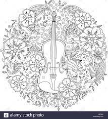 Music was always been instrumental in my life. Download This Stock Vector Coloring Page With Ornamental Violin In Circle Shape On White Background H87 Music Coloring Sheets Music Coloring Coloring Books