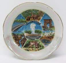 Sale Souvenir Plate Travel Plate Yellowstone Park Plate Etsy Yellowstone Park Souvenir Plates Yellowstone