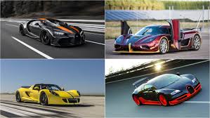 10 Fastest Cars In The World Ranked Fastest To Slowest Top Speed Car In The World Fast Cars Bugatti Veyron Super Sport