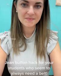 Jean button hack for students who may always seem to need a belt! ☑️