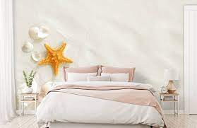 fotobehang zeester op wit zand thuisdecoratie fotobehang droomkamer