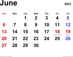 If you need a rolling month calendar e.g. June 2021 Calendar Templates For Word Excel And Pdf