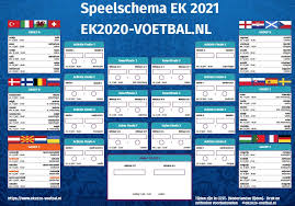Het ek voetbal 2021 is van 11 juni t/m 11 juli 2021. Speelschema Ek 2021 Pdf Download A4 A3 Formaat Gratis