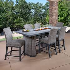 Parson 7 Piece Fire Outdoor High Dining Set