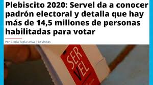 A continuación se muestra enlace al último resumen del padrón electoral remitido por el reniec, donde encontrará información acerca de los electores por. Chile Transparente Auf Twitter Plebiscito 2020 Servel Da A Conocer Padron Electoral Y Detalla Que Hay 14 855 719 Electores Habilitados Para Sufragar El 51 Del Padron Corresponden A Mujeres Con 7 590 015 Sufragantes