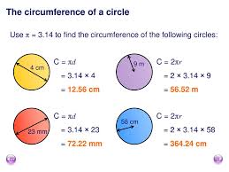 For example, to find the circumference of a circle with a radius of length the formula is: Find The Circumference Of A Circle Ppt Download