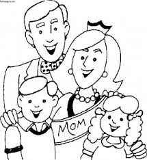Printable Mothers Day With Happy Family Coloring Page Printable Coloring Pages For Kids Family Coloring Pages Family Coloring Cool Coloring Pages