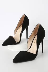 Stormi Black Suede D Orsay Pumps In 2020 Pumps Heels Black High Heels Heels