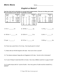 Metric Mania English Or Metric