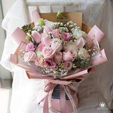 Beautiful Online Ipoh Flower Shop White On White Flowers Bouquet Gift Birthday Flowers Bouquet Pink Flower Bouquet