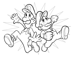 Mario with luigi in funny mood: Free Printable Luigi Coloring Pages For Kids