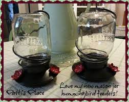 Mason Jar Hummingbird Feeders From Walmart For Under 10 Bird Bath Fairy Garden Ideas Mason Jar Hummingbird Feeder Landscaping Plants