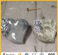 Funeral Accessories Granite Plaque Carving Heart with Rose