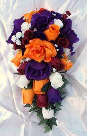 Stems with larger flowers will look far more eye catching, and tying the bouquet with ribbon is. 65 Cool Purple And Orange Wedding Wedding Inspiration