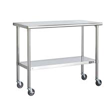 Consider these 6 cleaning tips for maintaining your stainless steel appliances and surfaces. Stainless Steel 2 Ft Kitchen Island Cart Prep Table With Casters Walmart Com Walmart Com