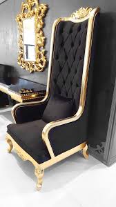 High Back Chair King Throne Black And Gold Elegant Living Room Design High Back Chairs Living Room Decor Inspiration