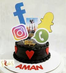 Scakes Social Media Theme Cake Pure Chocolate 1 Facebook