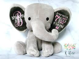 Birth Announcement Stuffed Animals Birth Announcement Elephant Birth Stat Elephant Keepsake Etsy Elephant Birth New Baby Products Trendy Baby Gifts